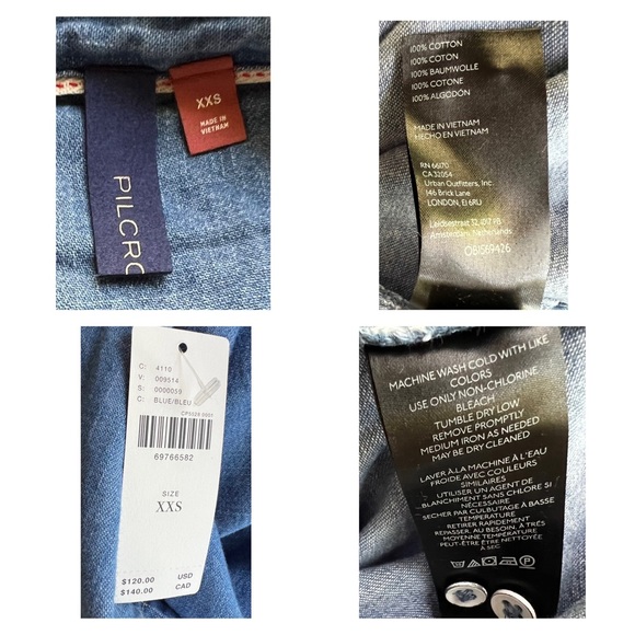 Anthropologie Pilcro Tie Neck Blouse XXS - Picture 16 of 16